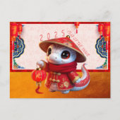 可愛いベビー中国のスネーク2025年新年文字G ポストカード (正面)