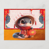 可愛いベビー中国のスネーク2025年新年文字P ポストカード (正面)