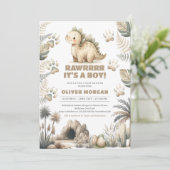 可愛いベビー先史時代男女兼用恐竜 招待状 (スタンド正面)