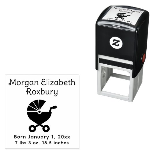 可愛いベビー台車誕生のお知らせ詳細#4 セルフインキングスタンプ (インサイチュ)