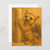 可愛いベビー大目グリフィン引っ掻きポストファンタジー ノートカード (正面/裏面)