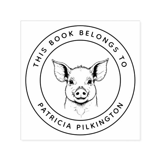可愛いベビー子豚この本は子供の名前に属している セルフインキングスタンプ (デザイン)