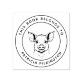 可愛いベビー子豚この本は子供の名前に属している ラバースタンプ (インプリント)