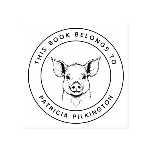 可愛いベビー子豚この本は子供の名前に属している ラバースタンプ (インプリント)