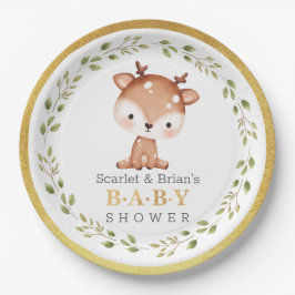 可愛いベビー子鹿パーティーリトルディアベビーシャワー紙 ペーパープレート