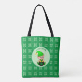 可愛いベビー小妖精や小人クローバー&金ゴールドコイン緑 トートバッグ (裏面)