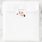 可愛いベビー幽霊と黒猫シール ラウンドシール (バッグ)