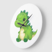 可愛いベビー恐竜の壁時計子供へ室 ラージ壁時計 (傾斜)