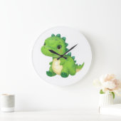 可愛いベビー恐竜の壁時計子供へ室 ラージ壁時計 (ホーム)