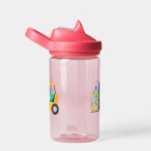 可愛いベビー恐竜トラクタートラックバック2学校の子供 ウォーターボトル (右面)