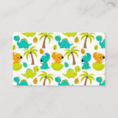 可愛いベビー恐竜トリケラトプスディノエッグパームツリー プレイスカード (裏面)