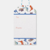 可愛いベビー恐竜パターンプリント パーソナライズされた ギフトタグ (裏面)