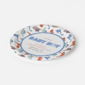 可愛いベビー恐竜パターンプリント ペーパープレート (アングル)