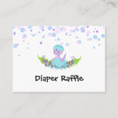 *~*可愛いベビー恐竜ベイビーシャワーおむつラッフル エンクロージャーカード (裏面)