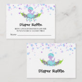 *~*可愛いベビー恐竜ベイビーシャワーおむつラッフル エンクロージャーカード (正面/裏面)