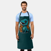 可愛いベビー恐竜 エプロン (着用した状態)