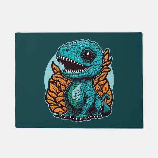 可愛いベビー恐竜 ドアマット (正面)