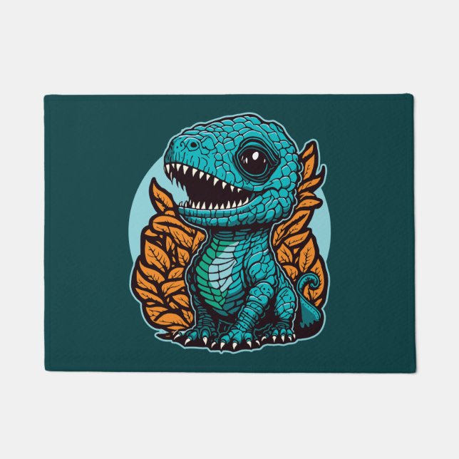 可愛いベビー恐竜 ドアマット (正面)