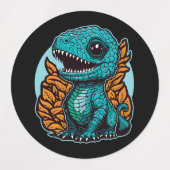 可愛いベビー恐竜 ラベル (デザイン2)