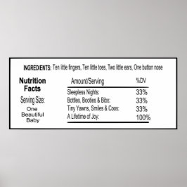 可愛いベビー栄養事実 ポスター