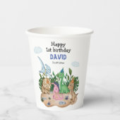 可愛いベビー熱帯恐竜！1歳 紙コップ (正面)