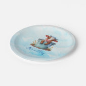 可愛いベビー牛のバケツブルーの赤ちゃんシャワーその男の子 ペーパープレート (アングル)