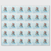 可愛いベビー牛のバケツブルーの赤ちゃんシャワーその男の子 ラッピングペーパー (フラット)