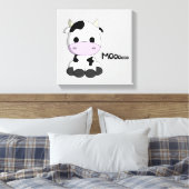 可愛いベビー牛の漫画の子供たちがキャンバスを包んだ キャンバスプリント (インサイチュ (寝室))