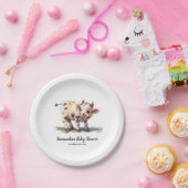 可愛いベビー牛ホーリーカウー！家畜用ベビーシャワー ペーパープレート (パーティー)