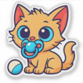 可愛いベビー猫ダイカットシール シール (正面)