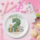 可愛いベビー第2回誕生日ジャングルサファリ ペーパープレート (パーティー)