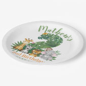 可愛いベビー第2回誕生日ジャングルサファリ ペーパープレート (アングル)