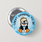 可愛いベビー素晴らしペンギンおばあちゃん赤ちゃんシャワー 缶バッジ (正面&裏面)