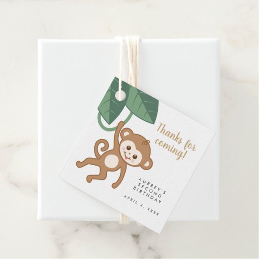 可愛いベビー葉サル感謝してい君 フェイバータグ (インサイチュ)