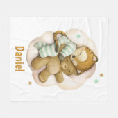 可愛いベビー虎が雲の上で眠る フリースブランケット (正面(横))