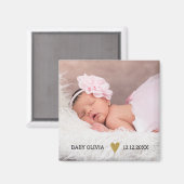 可愛いベビー誕生発表写真 マグネット (正面/裏面)