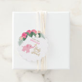 可愛いベビー象に水を振感謝していりかける フェイバータグ (インサイチュ)