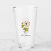 可愛いベビー象モダンピンク黒の名前を追加 タンブラーグラス (裏面)