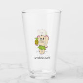 可愛いベビー象モダンピンク黒の名前を追加 タンブラーグラス (正面)