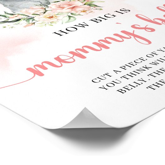 可愛いベビー象赤面ママの腹の大きさ ポスター (角)