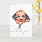 可愛いベビー赤ちゃんシャワー覗いてありがとう カード (黄色い花)