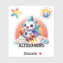 可愛いベビー飛んでいるドラゴンカスタムステッカー。 シール