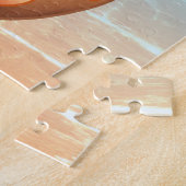 可愛いベビー食べベアのハニーチャイルドの名前とメッセージ ジグソーパズル (側面)