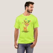 可愛いベビー鹿と蝶–47568 Tシャツ (正面フル)
