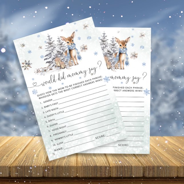 可愛いベビー鹿ママが赤ちゃんシャワーゲームと言った何 (クリエイターアップロード済み)