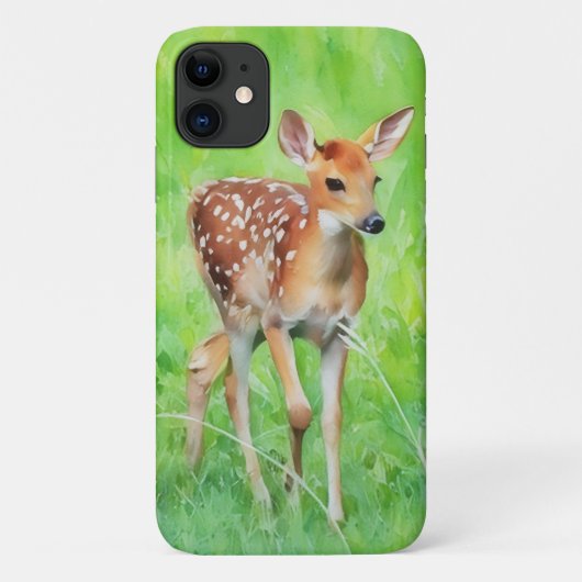 可愛いベビー鹿FAWN野生の動物アートフォンケース Case-Mate iPhoneケース (裏面)