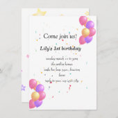 可愛いベビー 招待状 (正面/裏面)