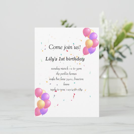 可愛いベビー 招待状 (スタンド正面)