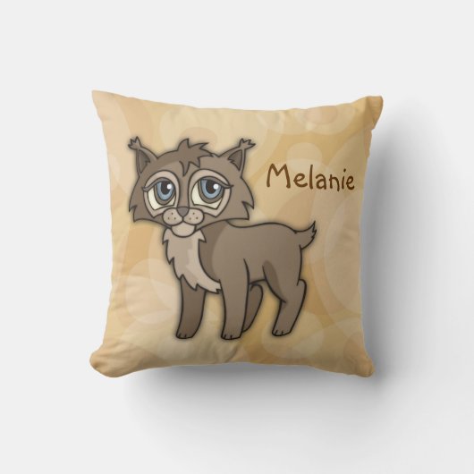 可愛いベビーLynxパーソナライズ可能 クッション (正面)