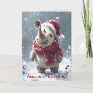 可愛いベビーRhinoのクリスマスカード カード